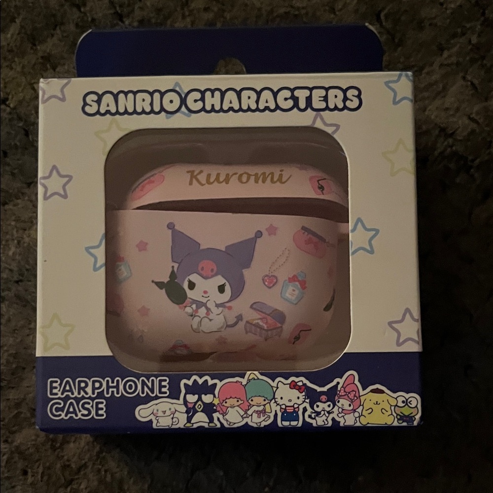 Sanrio Kuromi Pink Earphone Case with Purple Accents